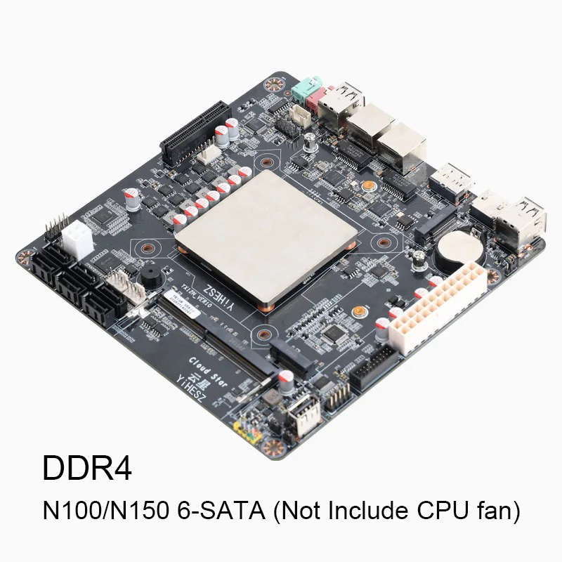 Nas Motherboard N100 6 Sata - 6-baays N100/N150 NAS moederbord DDR4 6