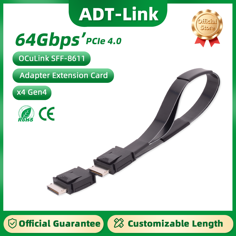 External Gpu Dock Pcie 4.0 Oculink - ADT-Link PCI-E 4.0 X4 SFF-8611 Mannelijke